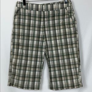 Sonoma green plaid Bermuda shorts size 6